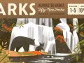 Copertina del gioco da tavolo PARKS: un orso e un cucciolo vicino a una cascata, con alberi autunnali.