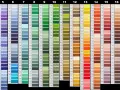 Tabella conversione colori modellismo con numeri e campioni di filo.