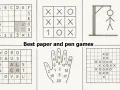 Sei giochi da stampare per adulti: battaglia navale, tris, l'impiccato, cruciverba, gioco della mano e griglia con X e O.