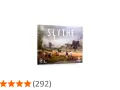 Copertina del gioco da tavolo Scythe, con un paesaggio rurale post-bellico e robot. Il regolamento è incluso.