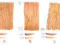 Esempi di tampone effetto legno fai da te con diverse basi e sfumature.
