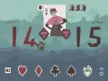 Schermata di gioco con personaggio stilizzato, carte e statistiche. Il regolamento del regicide è chiaro: salute 14, attacco 15.