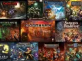 Collezione di copertine di giochi da tavolo, tra cui diversi giochi di ruolo dungeon crawler come Gloomhaven e Descent.