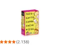 Scatola del gioco Taco Gatto Capra Cacio Pizza con disegni simpatici di un taco, un gatto, una capra e una pizza.