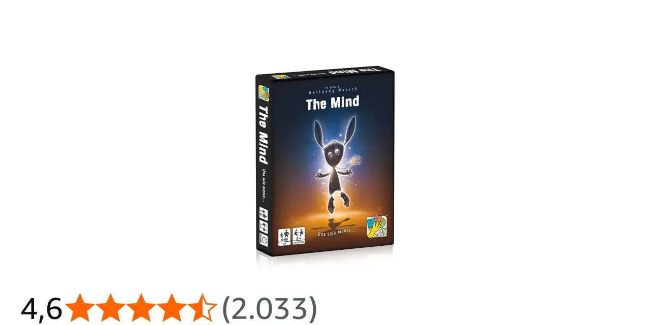 Scatola del gioco da tavolo "The Mind", con un coniglio stilizzato. Le regole del gioco sono basate sulla sincronizzazione mentale.