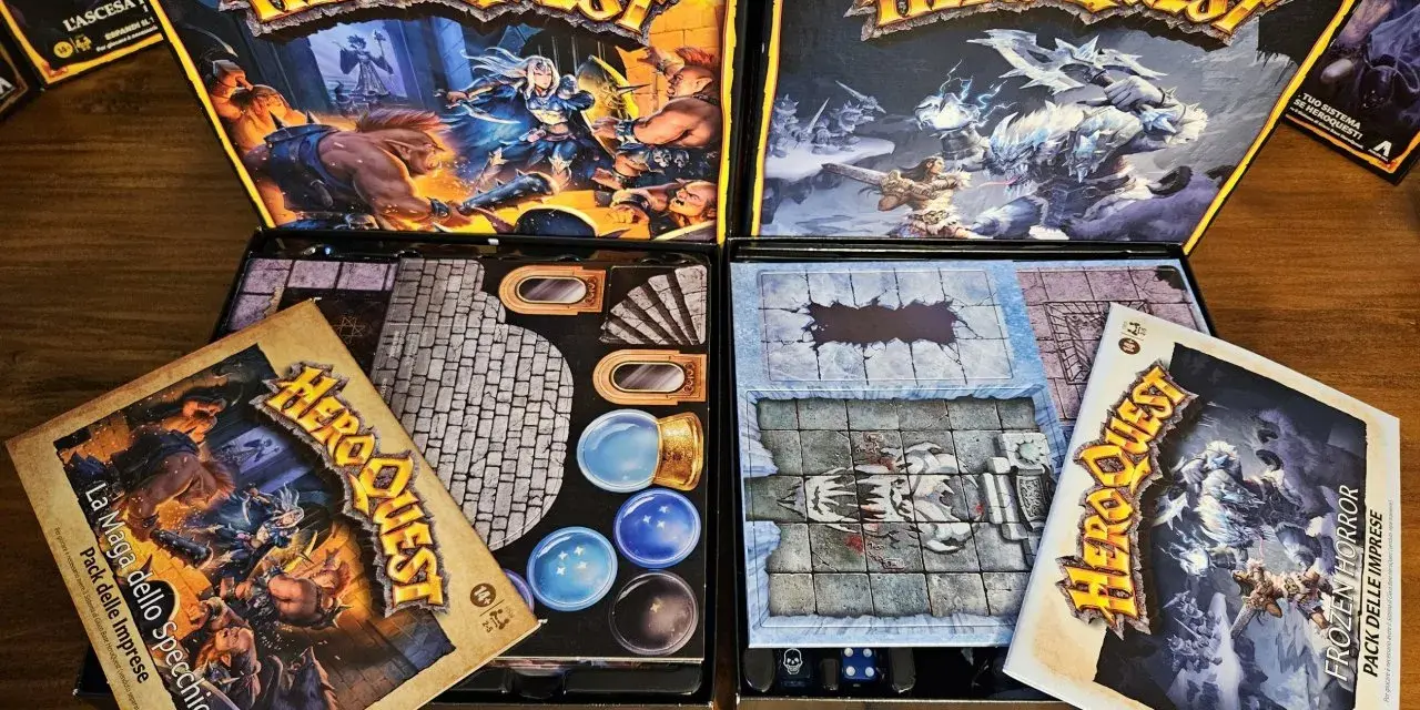 Le espansioni di HeroQuest "La Maga dello Specchio" e "Frozen Horror" pronte per nuove avventure.