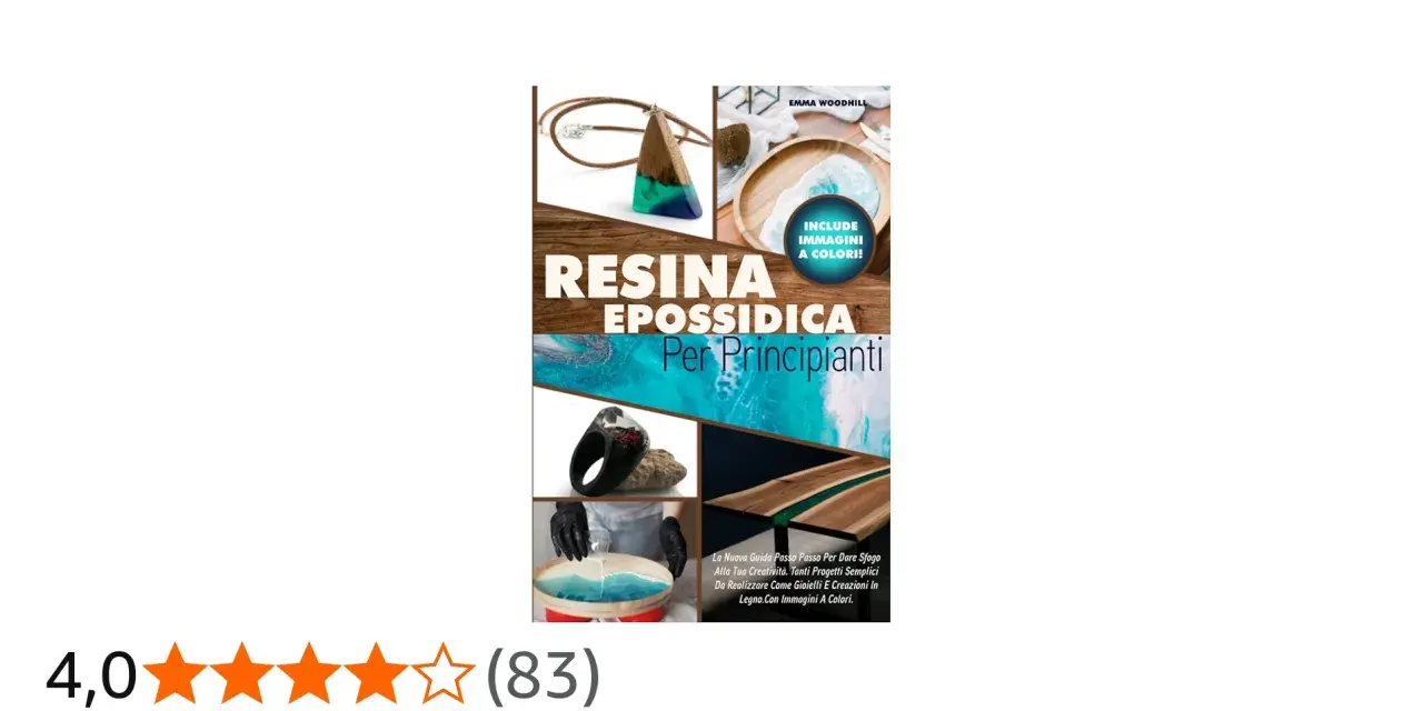 Guida su come si fa la resina per creazioni, con esempi di gioielli e tavoli in legno.