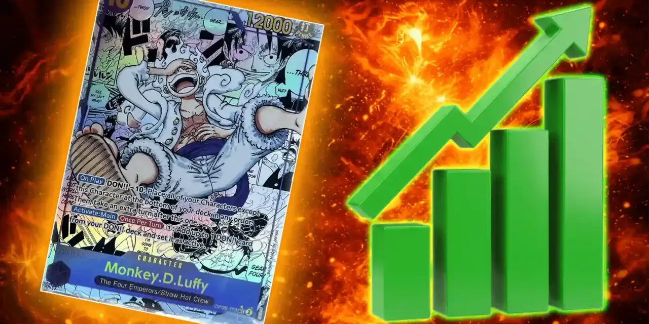 Carta di Monkey D. Luffy, una delle carte One Piece più costose, con grafico in crescita.