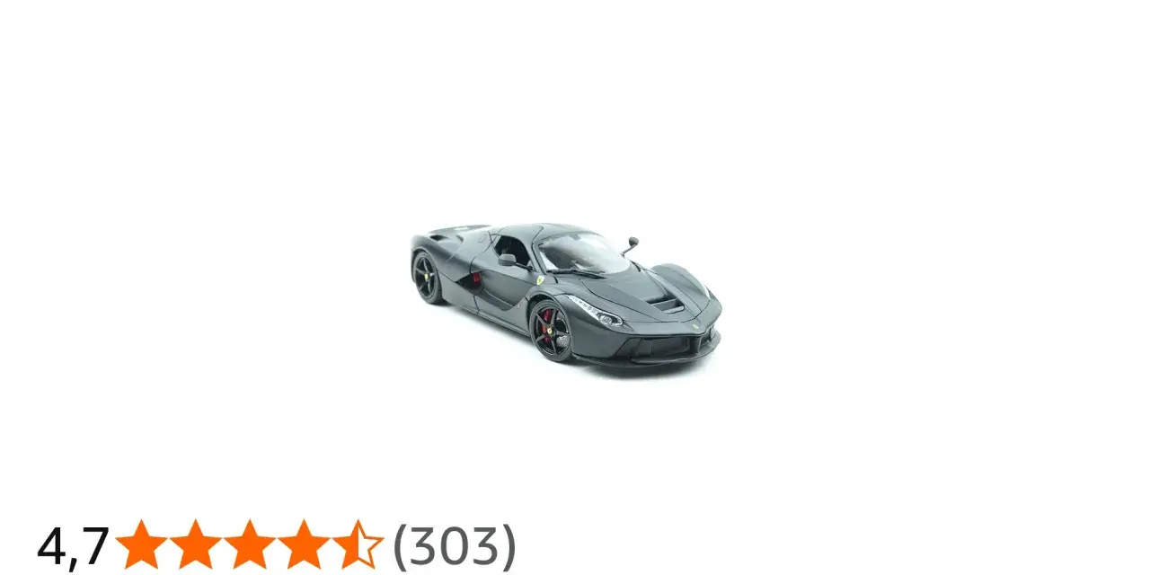 Modellino Ferrari nero, scala di ingrandimento esempi perfetti per collezionisti. Valutazione 4,7 stelle.