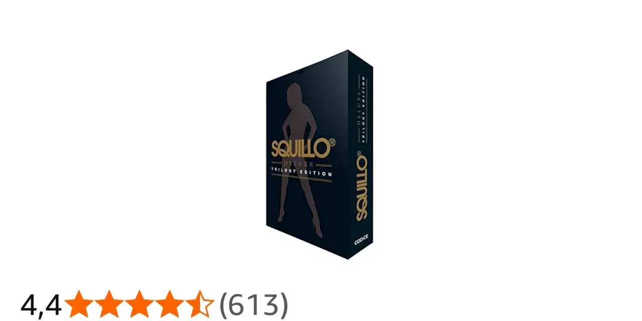 Scatola del gioco "Squillo Deluxe Trilogy Edition". Le regole del gioco sono incluse.