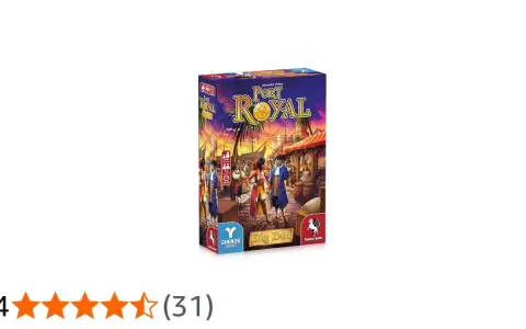Scatola del gioco da tavolo "Port Royal Big Box", con ambientazione piratesca e valutazione 4,4 stelle.