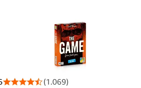 Scatola del gioco da tavolo "The Game", con un teschio rosso e la scritta "Gioca finché puoi...". Include espansione.