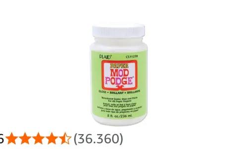 Barattolo di **Mod Podge** Gloss, sigillante, colla e finitura a base d'acqua per progetti in carta.