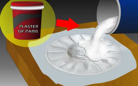 Creazione di stampi fai da te senza silicone: gesso versato in un modello dettagliato.