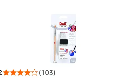 Kit per dare un effetto lucido e trasparente al Das asciutto: include vernice brillante e pennello.