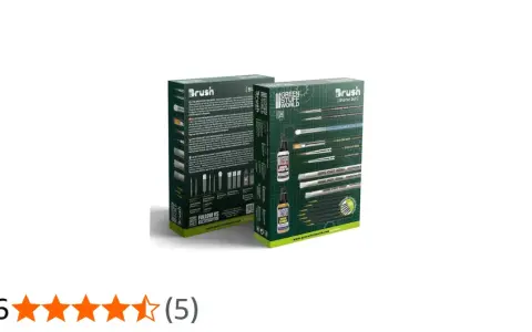 Set di pennelli Green Stuff World per modellismo. Include pennelli, detergenti e accessori per creare effetti realistici.