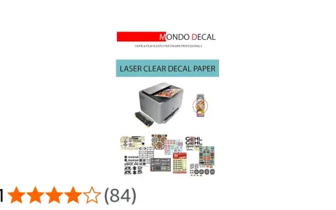 Carta per decalcomanie laser trasparente, con stampante, cartucce e vari fogli di decalcomanie, per dare un nuovo significato alle tue creazioni.
