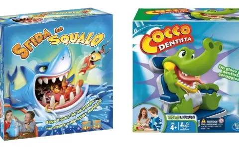 I 10 giochi da tavolo per famiglie più popolari: "Sfida lo Squalo" e "Cocco Dentista" per sfide divertenti e coraggiose.