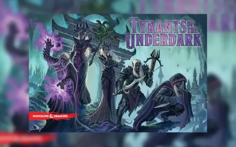 I tiranni dell'Underdark, elfi oscuri con armature e armi minacciose, preparano un attacco in un paesaggio sotterraneo.