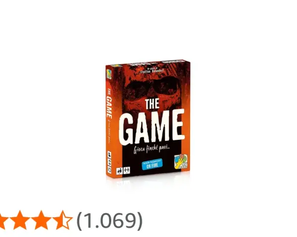 Scatola del gioco da tavolo "The Game", con un teschio rosso e la scritta "Gioca finché puoi...". Include espansione.