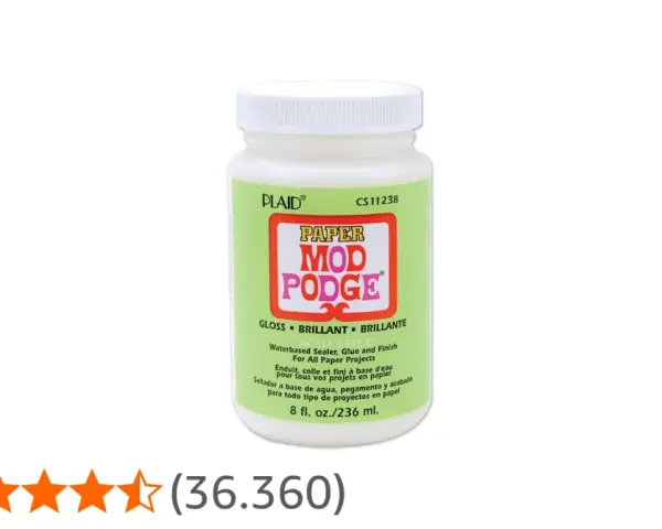 Barattolo di **Mod Podge** Gloss, sigillante, colla e finitura a base d'acqua per progetti in carta.