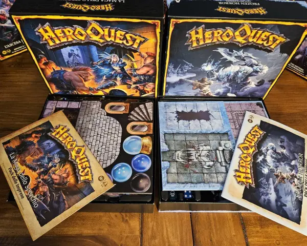 Le espansioni di HeroQuest "La Maga dello Specchio" e "Frozen Horror" pronte per nuove avventure.