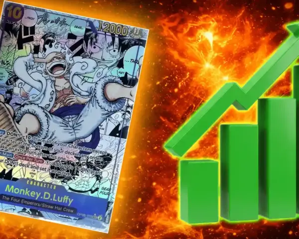 Carta di Monkey D. Luffy, una delle carte One Piece più costose, con grafico in crescita.