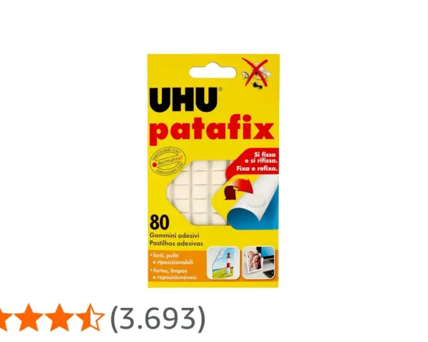 UHU patafix: gommini adesivi riposizionabili per fissare e rifissare. Ideali per foto e decorazioni.