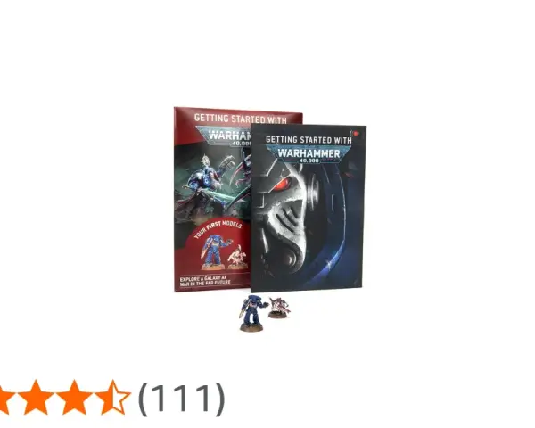Due manuali "Getting Started with Warhammer 40,000" e miniature per iniziare i tuoi giochi di guerra.