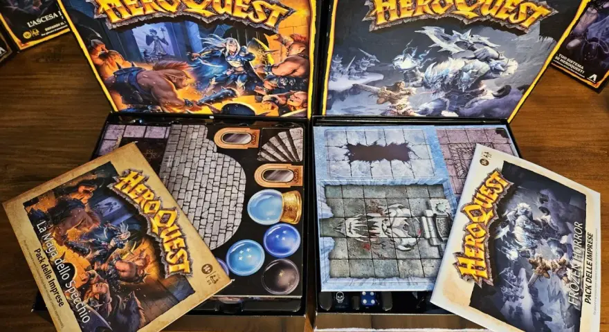 Le espansioni di HeroQuest "La Maga dello Specchio" e "Frozen Horror" pronte per nuove avventure.