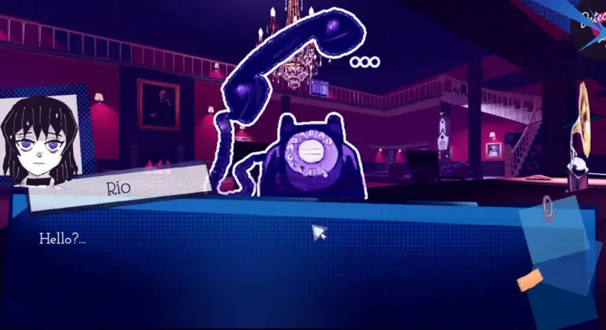 Rio risponde al telefono in una stanza misteriosa. Potrebbe essere un indizio per dei hidden games da stampare?