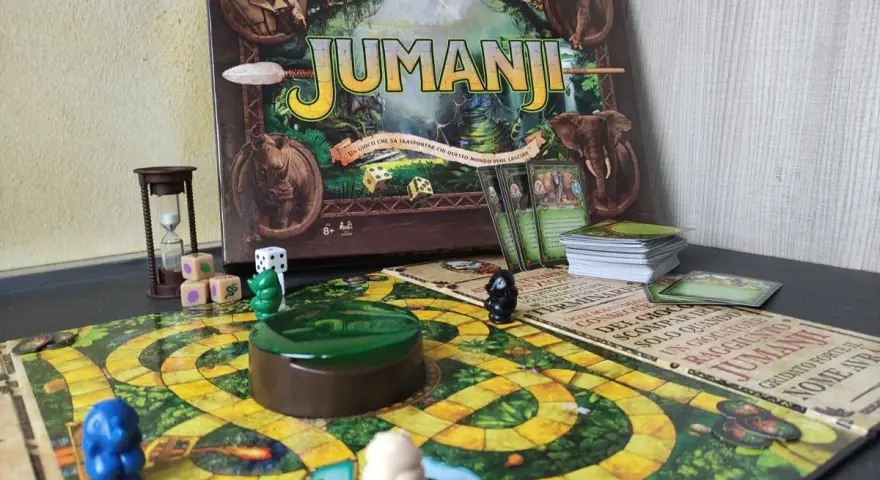 Il gioco da tavolo Jumanji, pronto per una nuova avventura. La recensione è quasi completa, manca solo il lancio dei dadi!