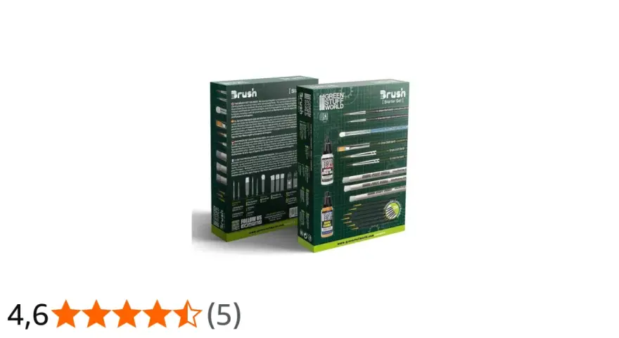 Set di pennelli Green Stuff World per modellismo. Include pennelli, detergenti e accessori per creare effetti realistici.