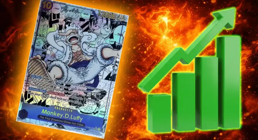 Carta di Monkey D. Luffy, una delle carte One Piece più costose, con grafico in crescita.