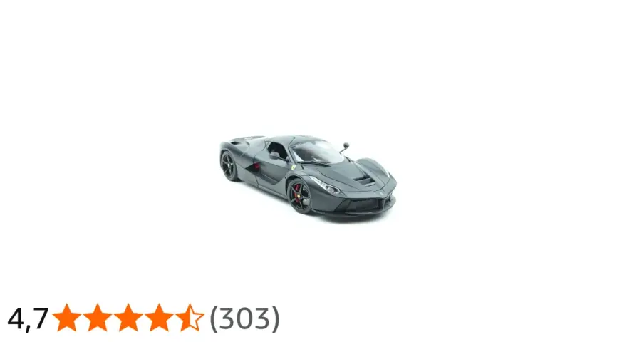 Modellino Ferrari nero, scala di ingrandimento esempi perfetti per collezionisti. Valutazione 4,7 stelle.