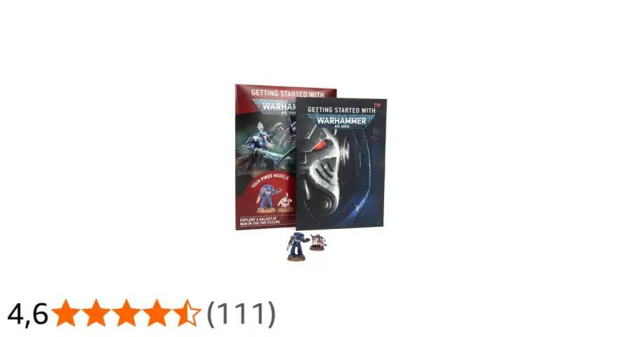 Due manuali "Getting Started with Warhammer 40,000" e miniature per iniziare i tuoi giochi di guerra.
