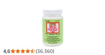 Barattolo di **Mod Podge** Gloss, sigillante, colla e finitura a base d'acqua per progetti in carta.